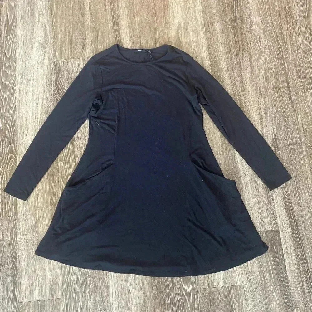 Womens NWT Betabrand Black Travel Tshirt Dress - S
